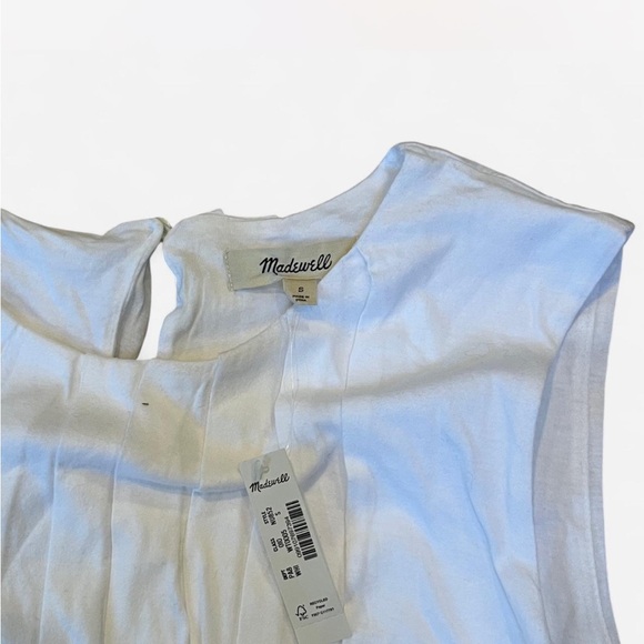 Madewell white Sleeveless Crewneck Bubble Top nwt Sz S - Picture 5 of 6